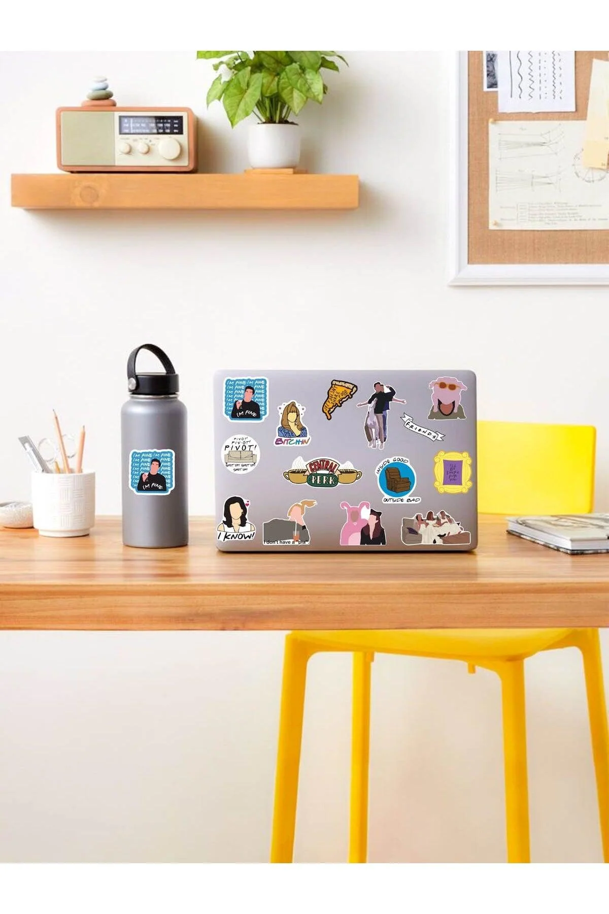 Removable laptop and tablet decal set with Friends theme