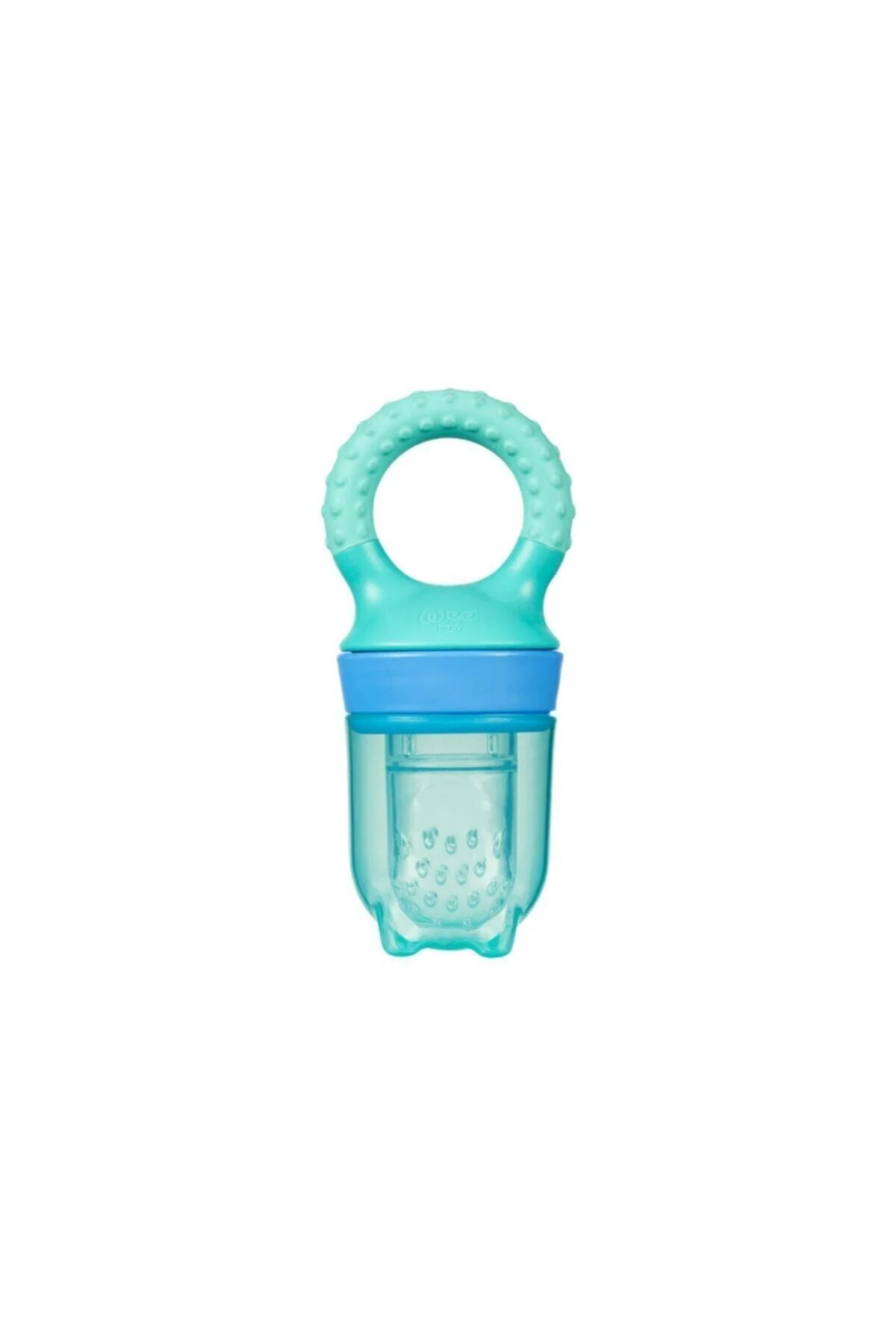Baby fruit teether and strainer with silicone grip