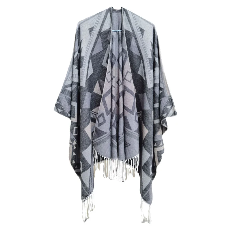 Geometric Mid-Length Shawl for Women