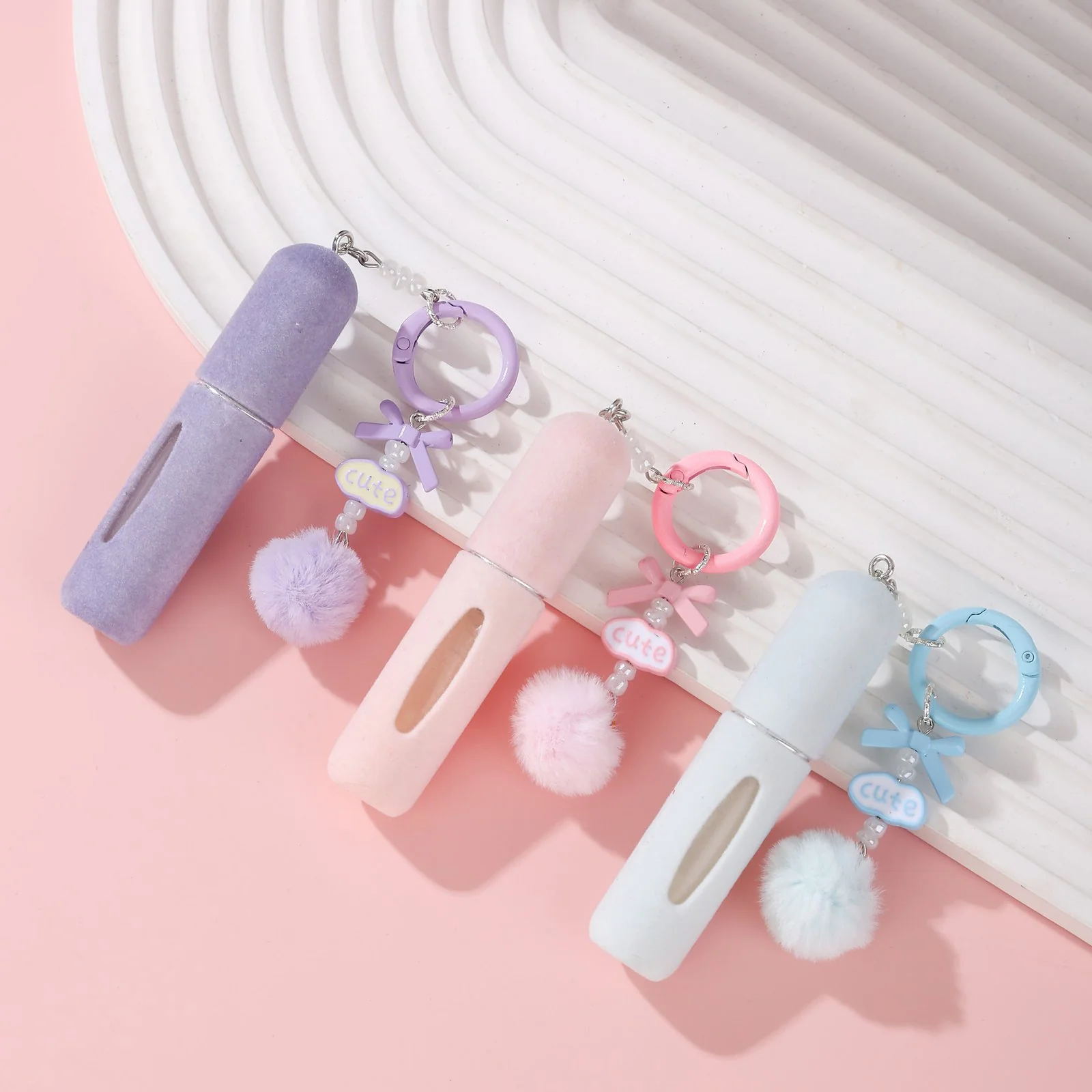 Girly Perfume Bottle Keychain