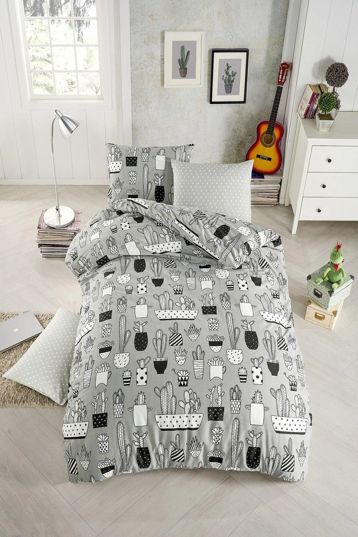 Single Bed Sheet Set with Duvet Cover 160x220 cm 100% Cotton and Polyester