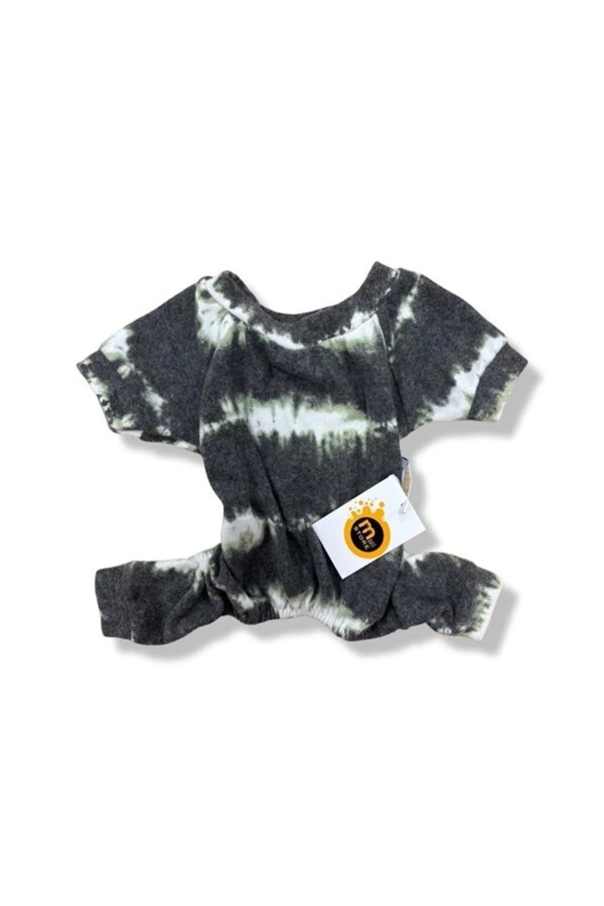 Cat and dog jumpsuit with gray batik pattern