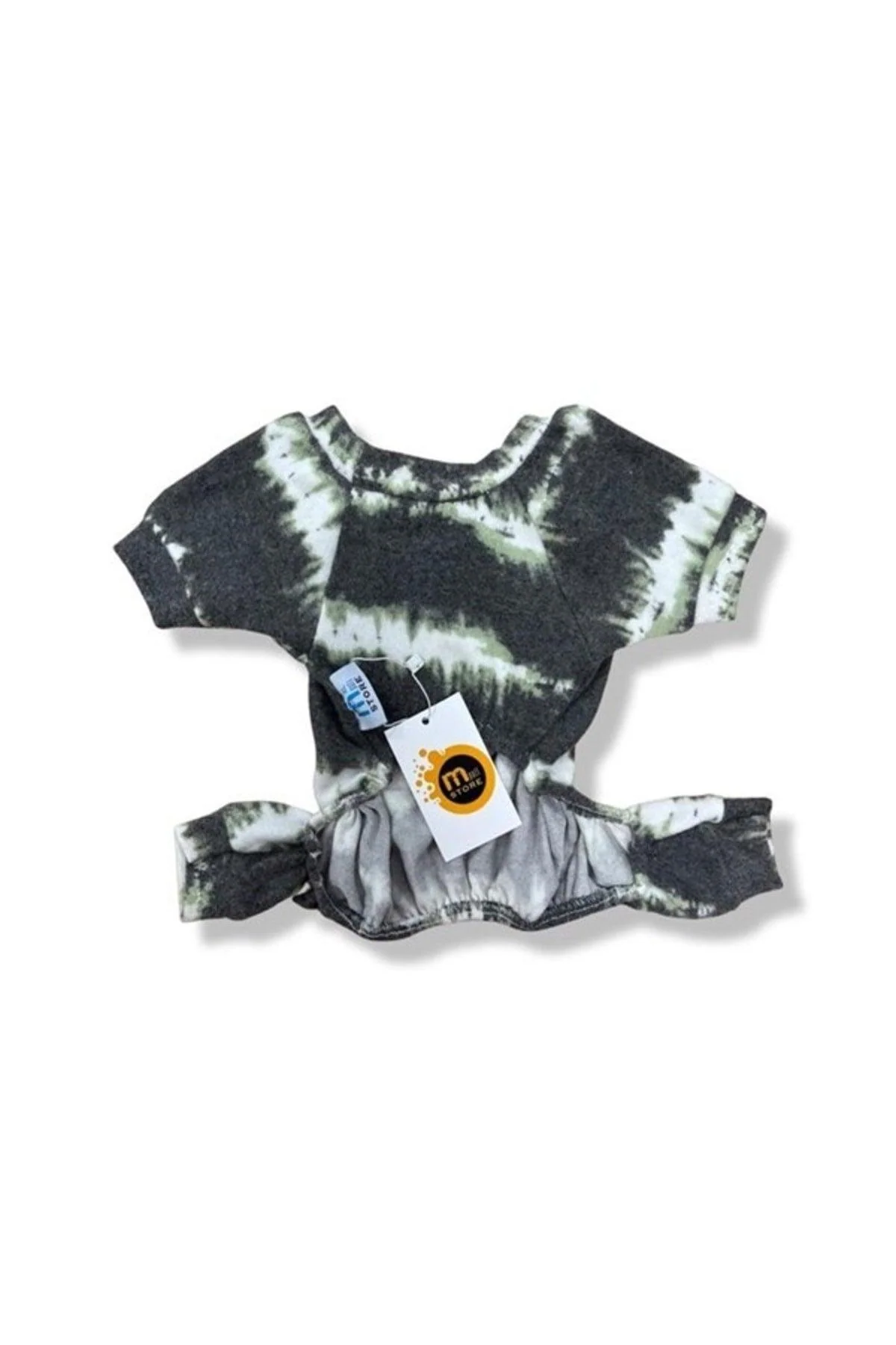 Cat and dog jumpsuit with gray batik pattern