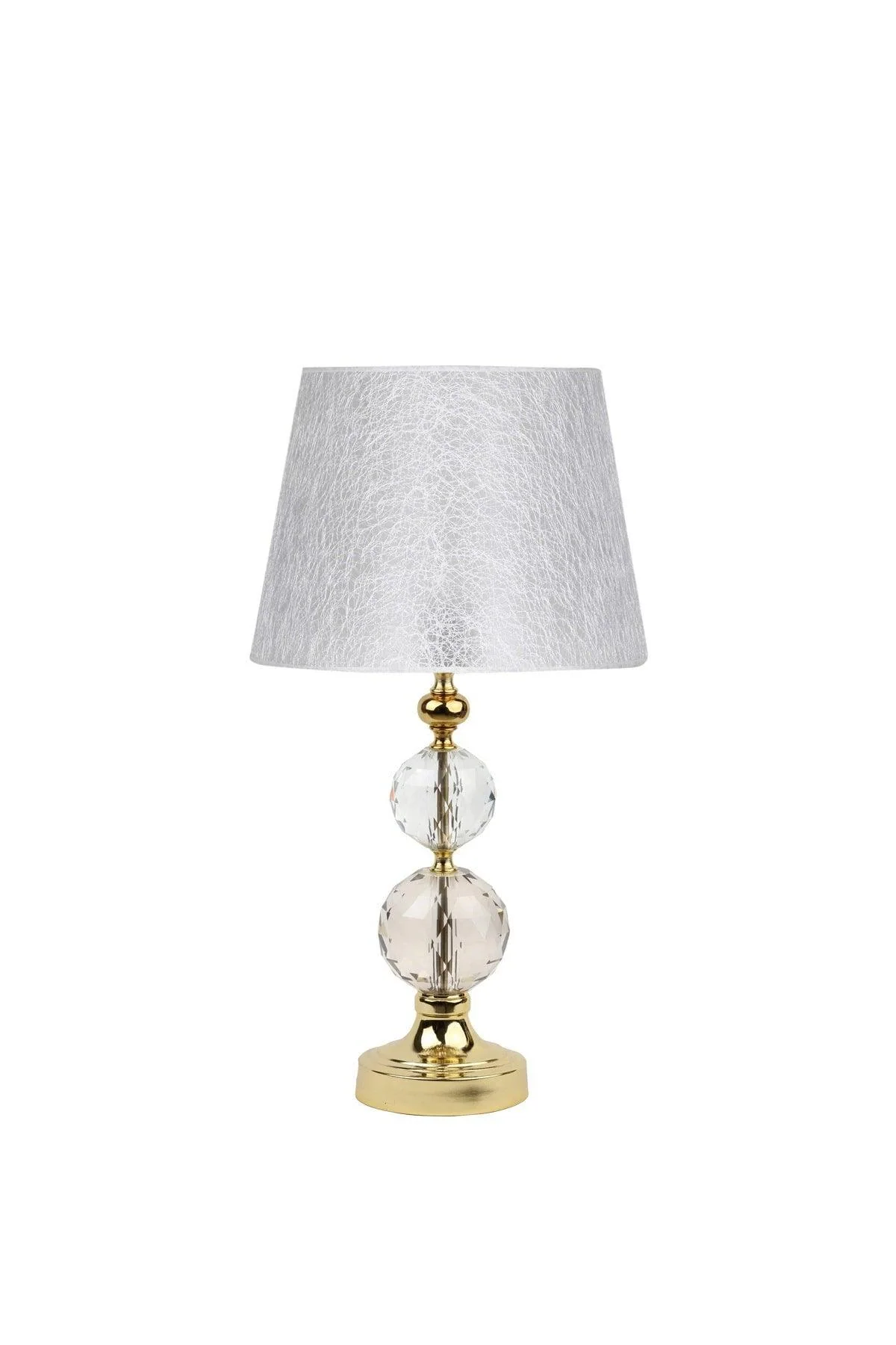 Gray Marble and Gold Crystal Table Lamp with E27 Socket