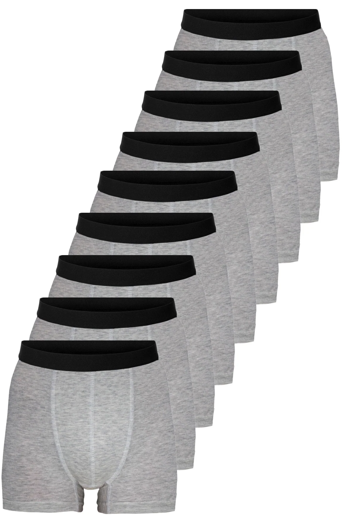 Men's 9-pack gray cotton boxer briefs