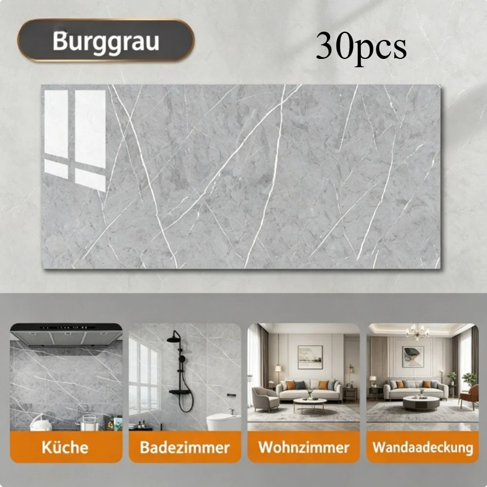 Gray Self-Adhesive Tiles for Wall and Ceiling Cladding
