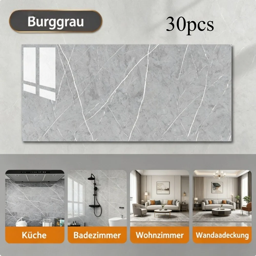 Gray Self-Adhesive Tiles for Wall and Ceiling Cladding