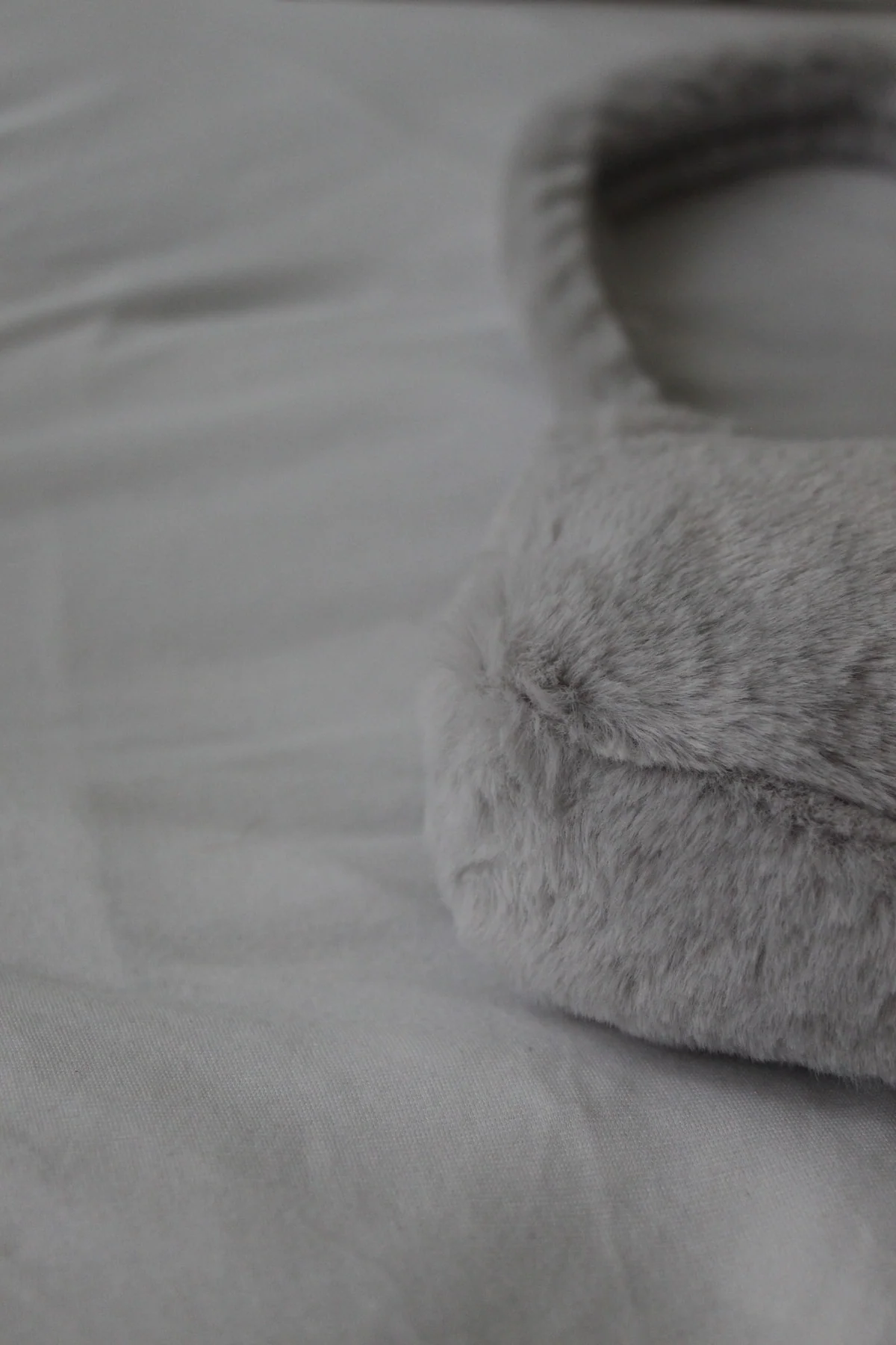 Gray Small Plush Shoulder Bag