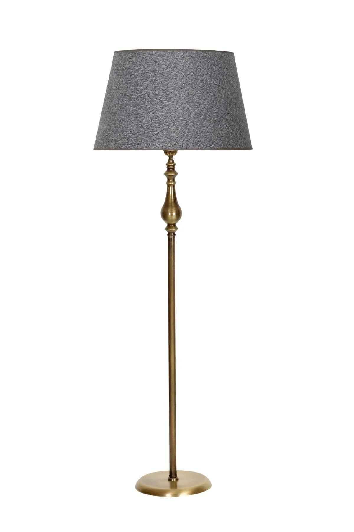 Modern gray metal floor lamp with adjustable height and E27 bulb socket