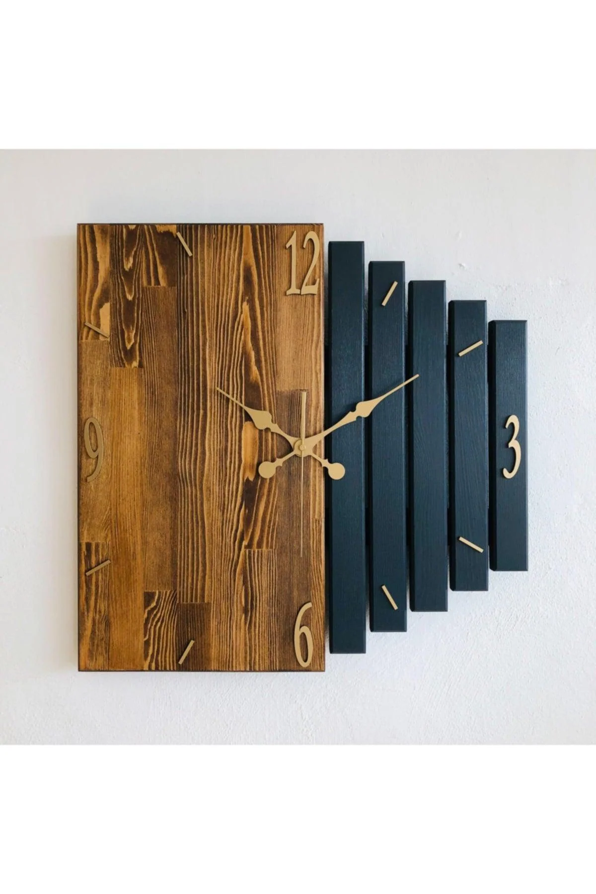 Handmade solid wood wall clock 40x40 cm