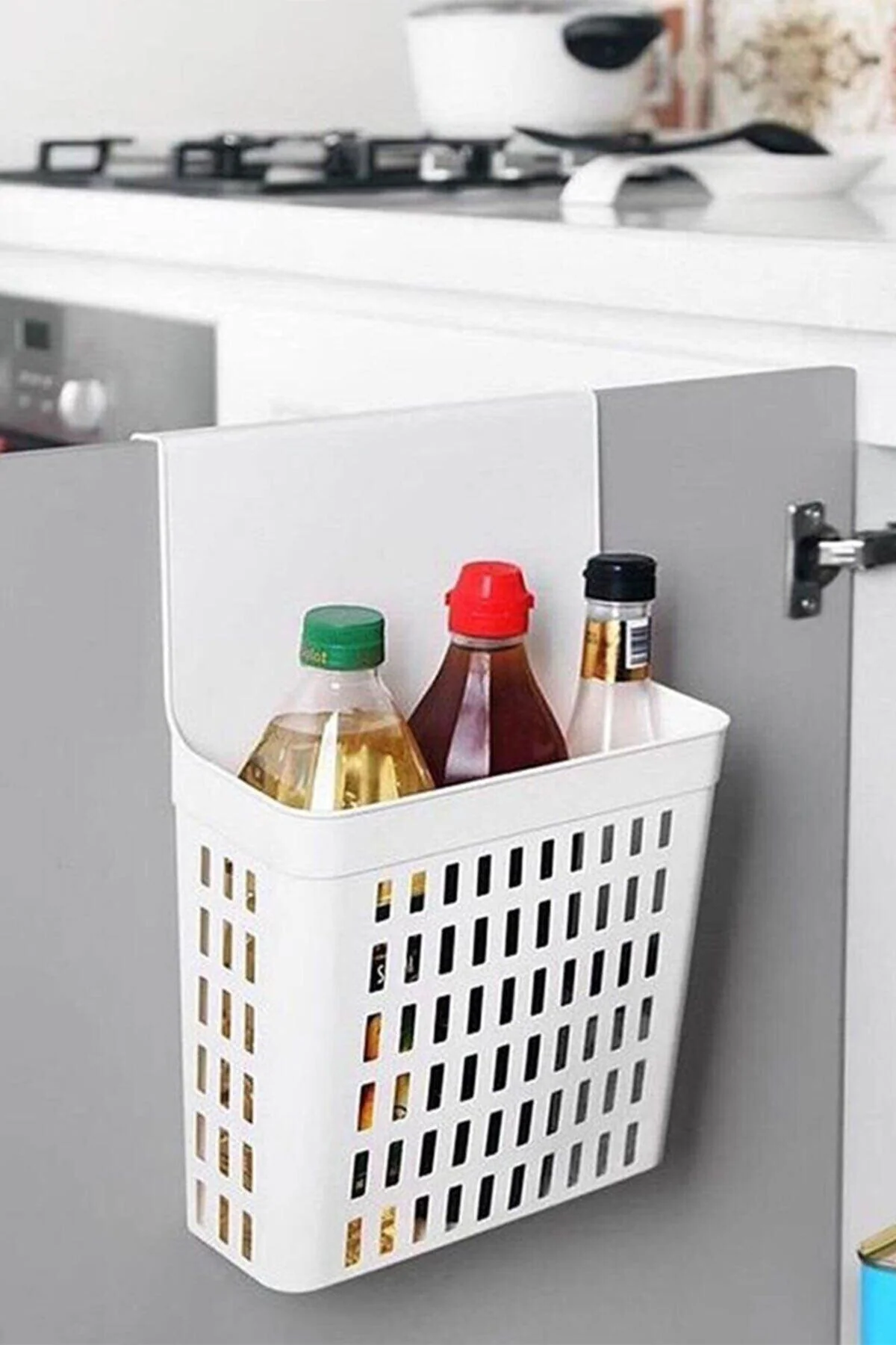 White Plastic Hanging Wardrobe Organizer Basket