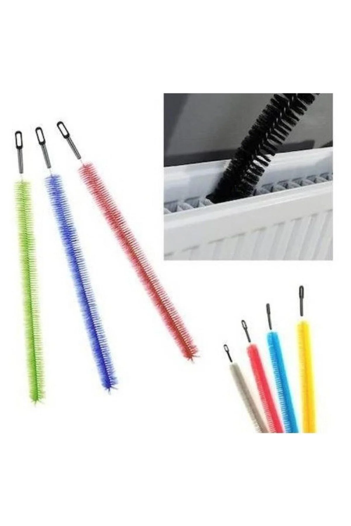 Honeycomb heater cleaning brush with long handle