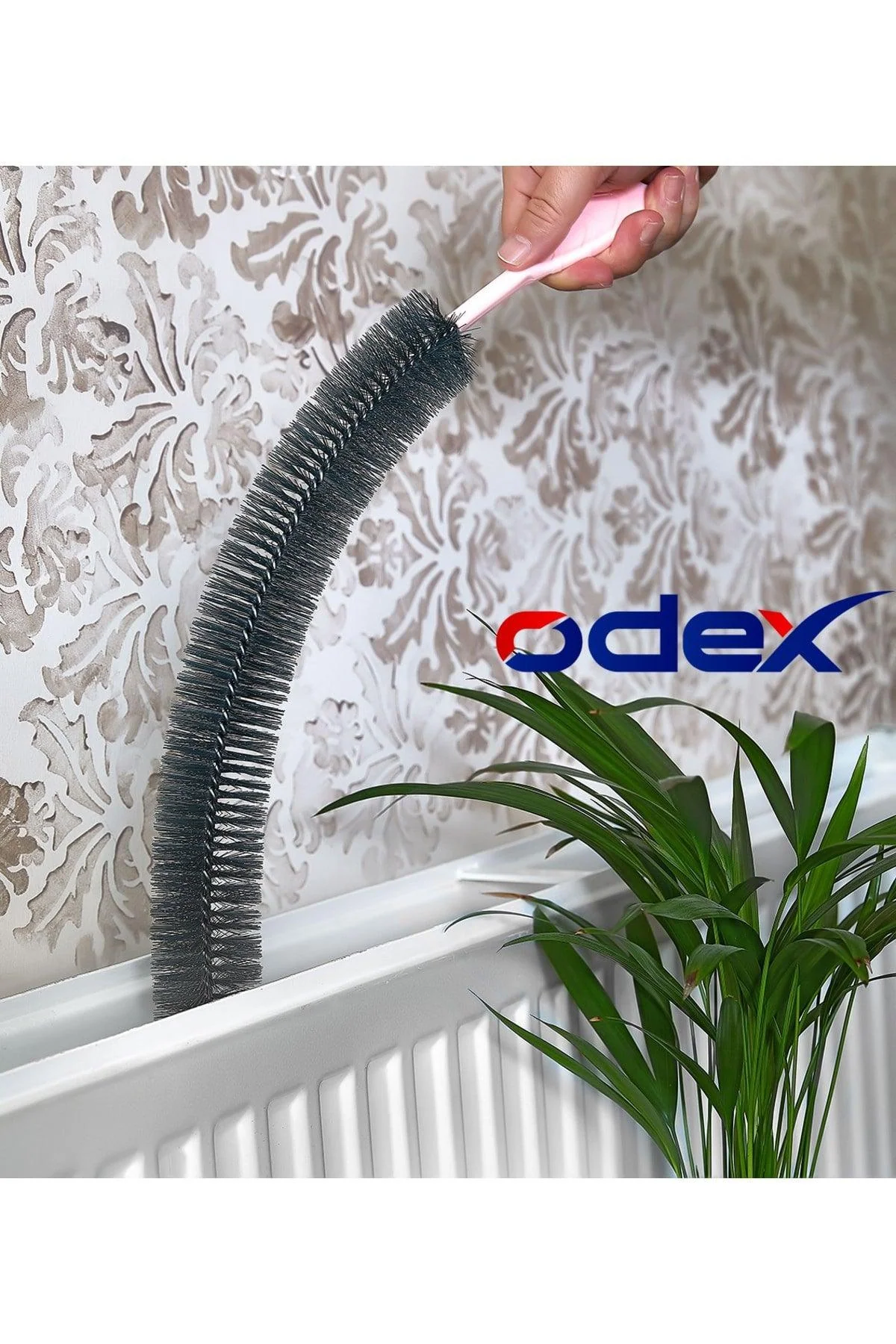Heating core cleaning brush with granular bristles