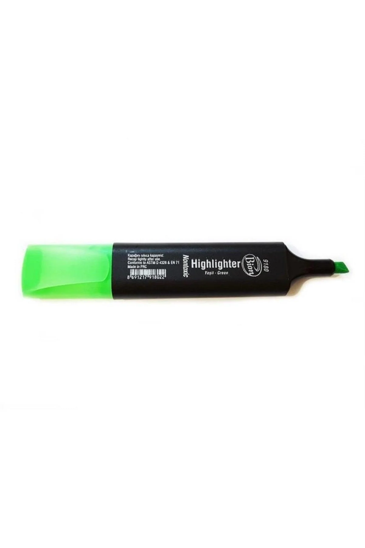 Green highlighter pen for clear text marking and note organization