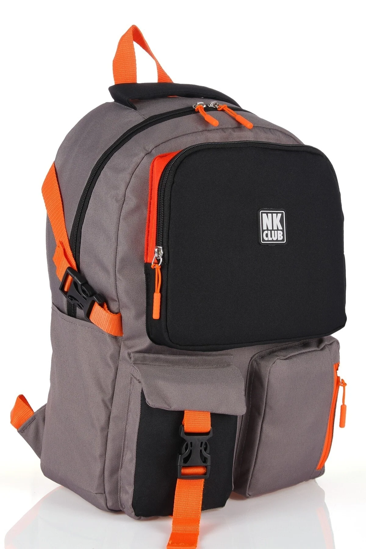 Black primary school backpack with multi compartments and laptop sleeve