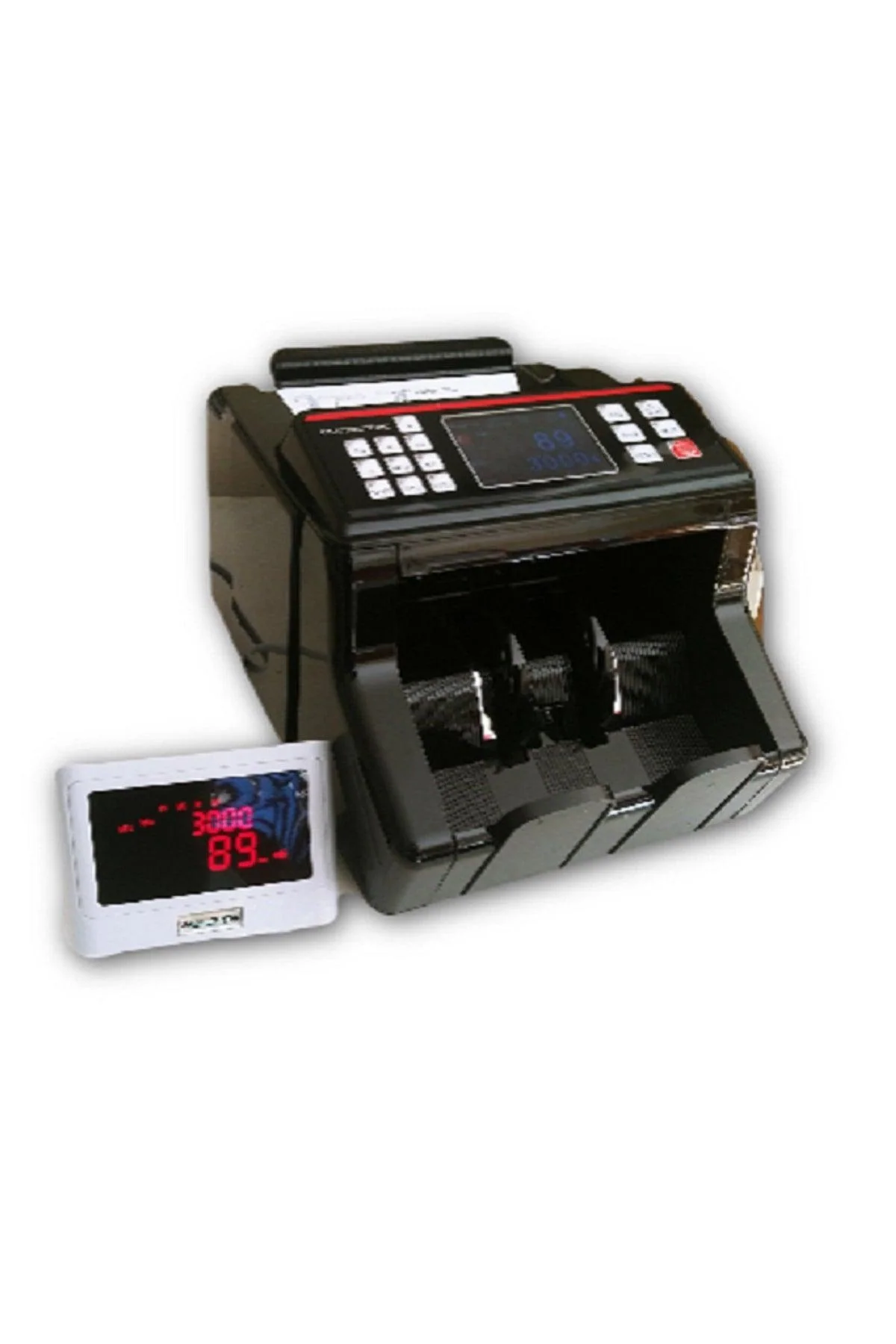 Banknote counter with advanced counterfeit detection for mixed currency