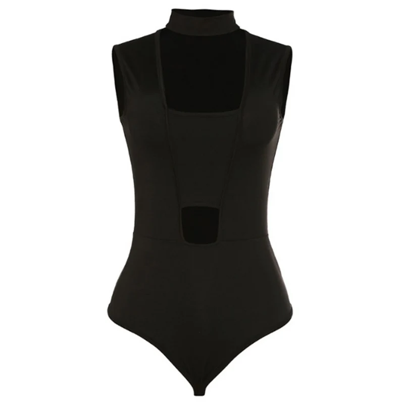 Hollow sleeveless round neck triangle jumpsuit