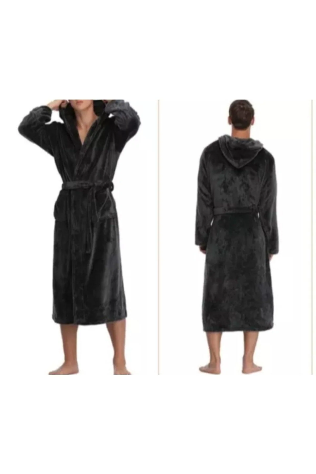 Hooded bathrobe with high water absorption in multiple sizes