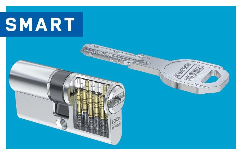 High-security locking cylinder with 11 locking elements and patented rib shaft coding