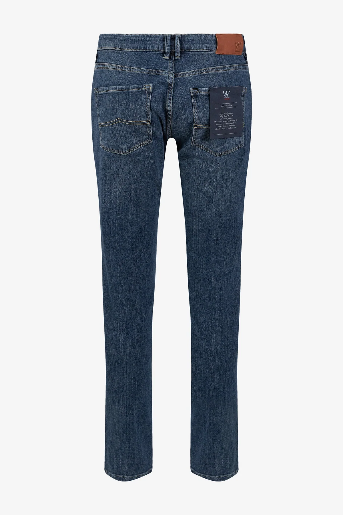 Men's Indigo Cotton-Blend Jeans with Side Pockets
