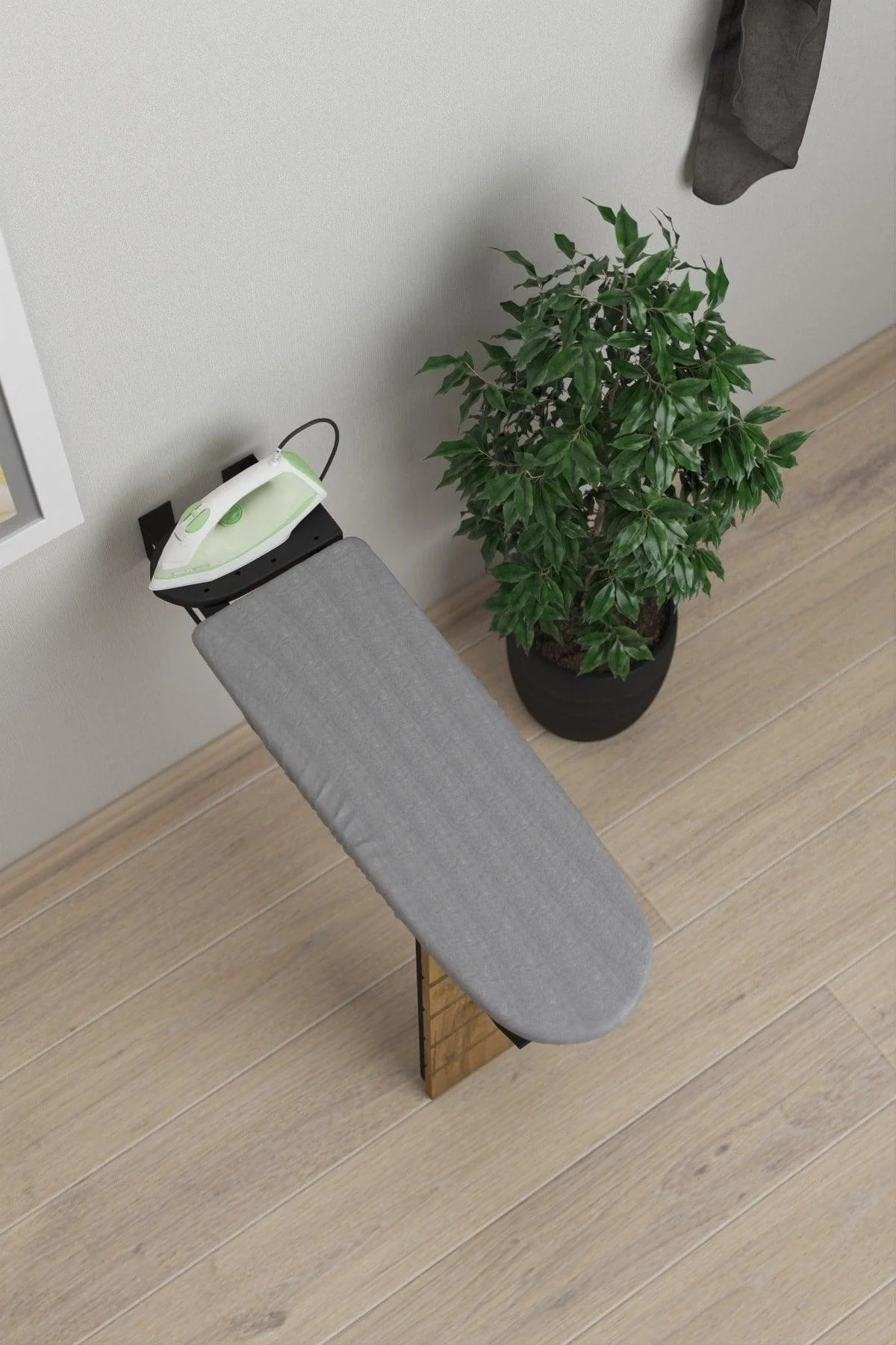 Wall-mounted folding ironing board 115 x 35 cm