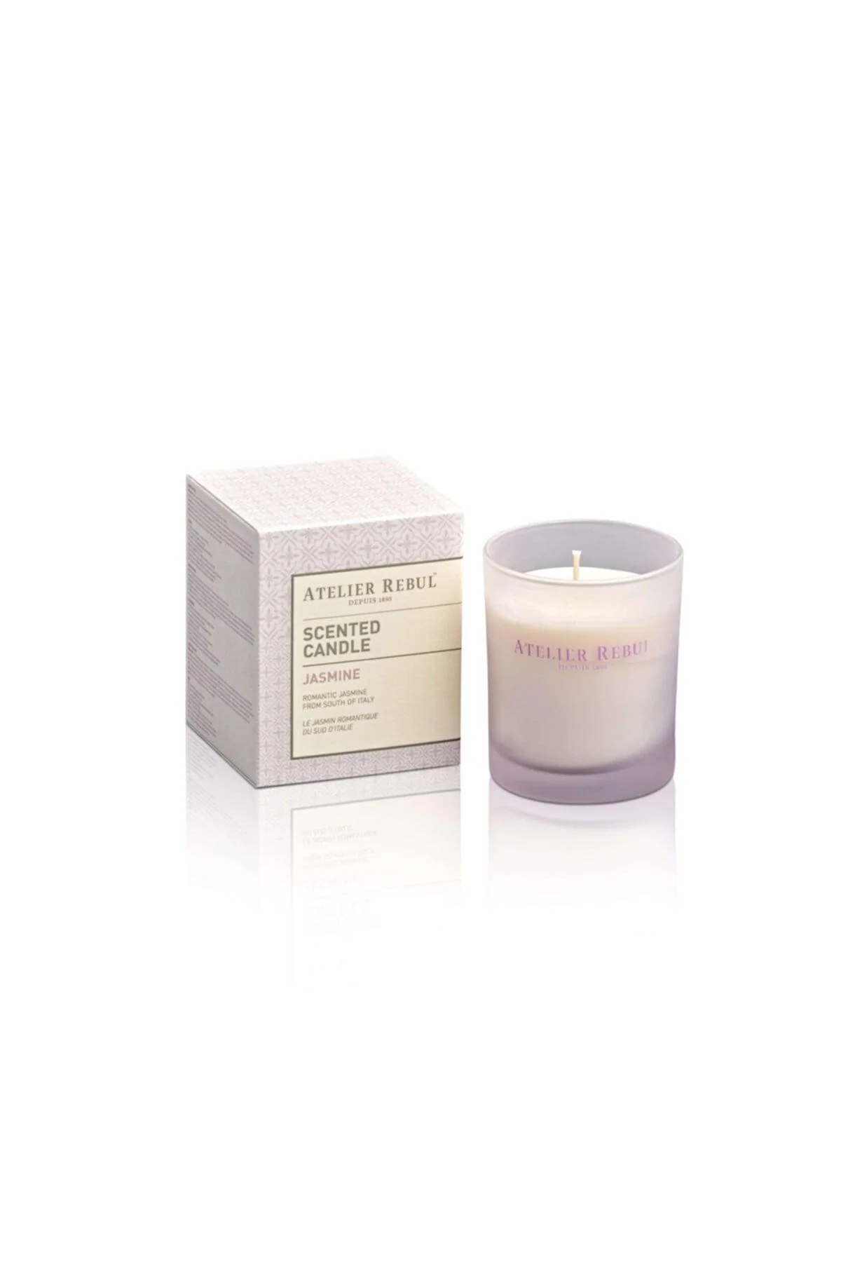 Jasmine-scented candle with natural oils for a relaxing home ambiance
