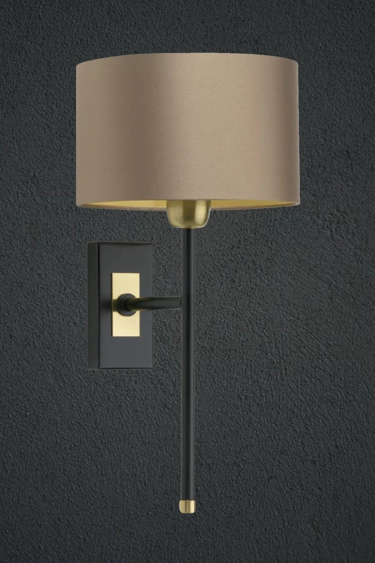 Black Wall Sconce with E27 Socket and Simple Design