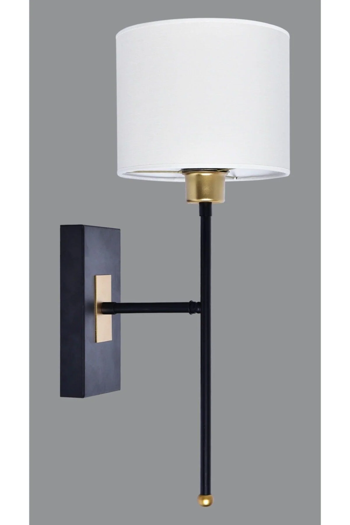 Minimalist white wall sconce with E27 bulb socket