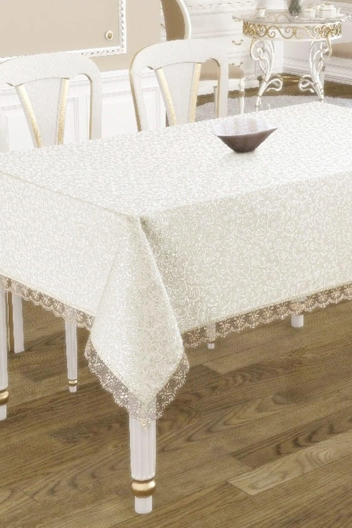 Cream Stain-Resistant Tablecloth 160x220 cm