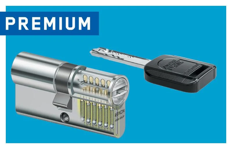 6‑Pin Profile Cylinder Lock – Basic Length, Includes 3 HPZ Keys and Emergency Function