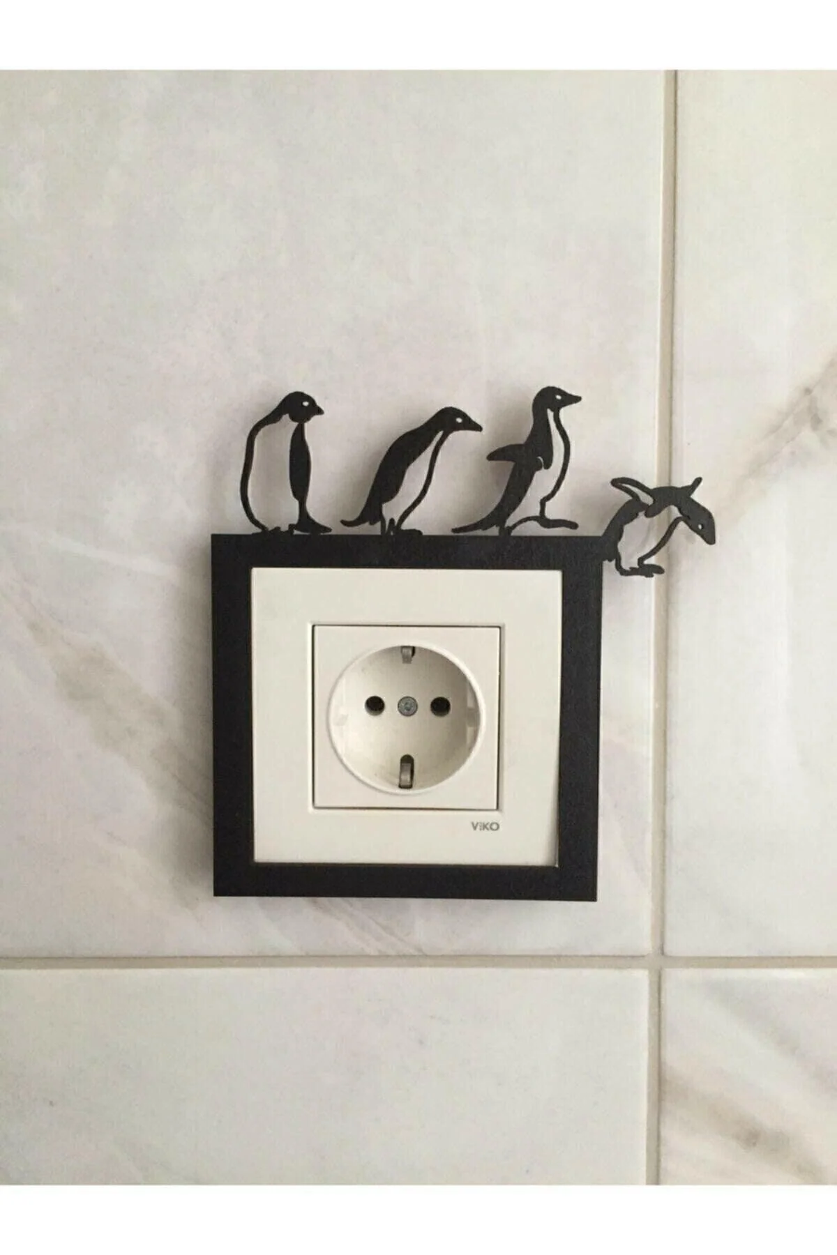 Decorative wooden socket frame for kids' rooms
