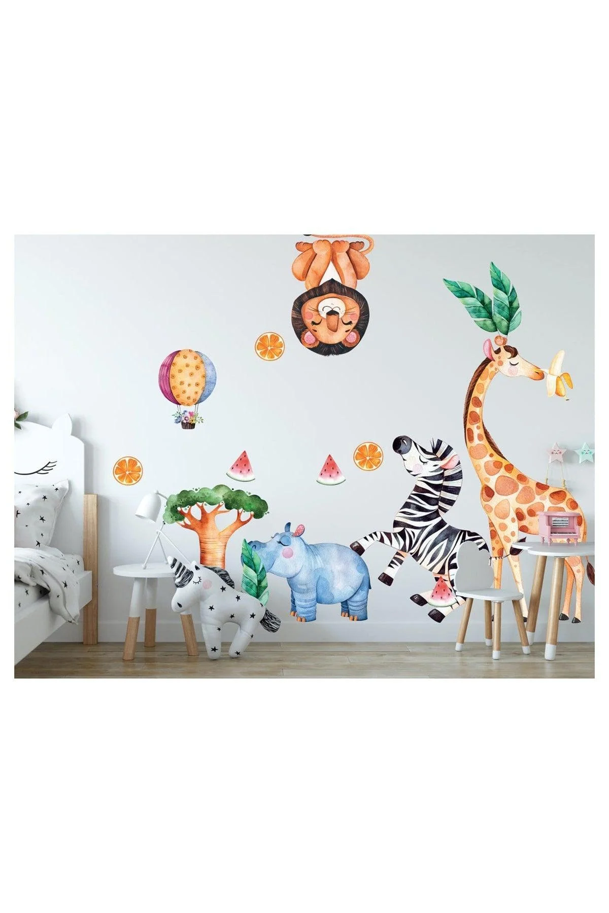Whimsical Animal Wall Sticker Set for Kids Rooms