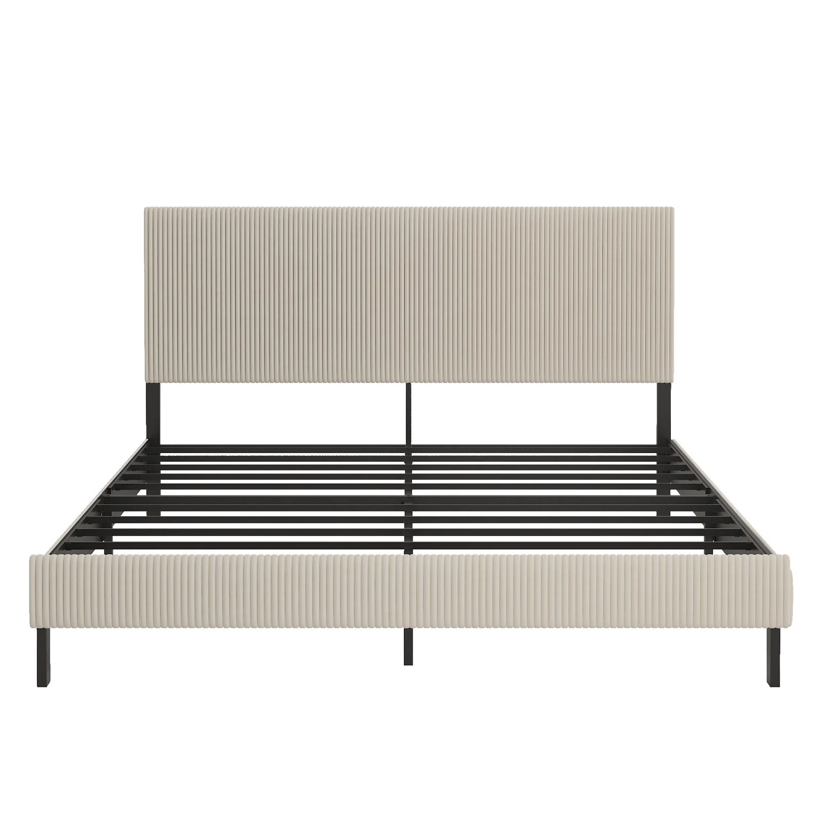 King Bed Frame w/ Upholstered Headboard