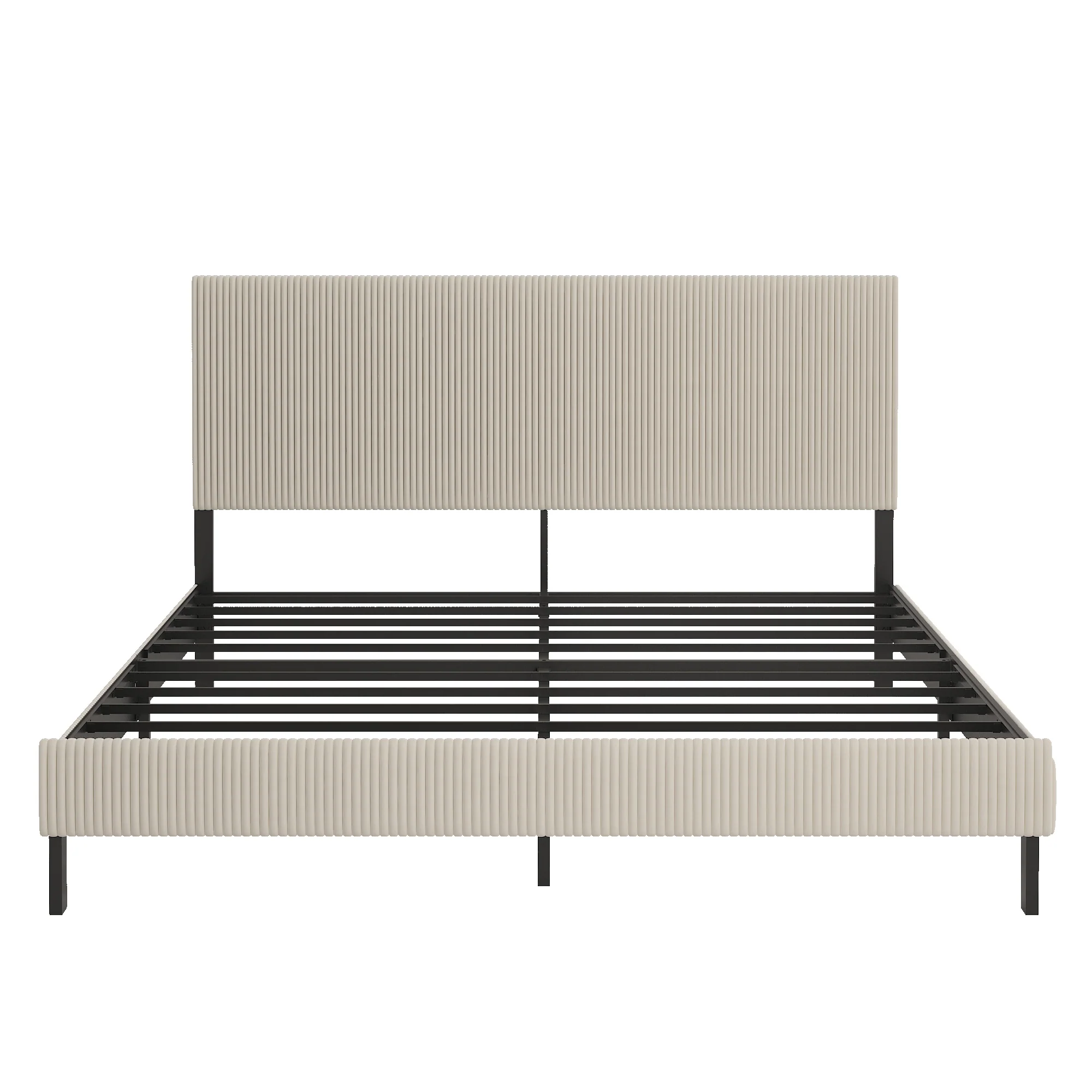 King Bed Frame w/ Upholstered Headboard