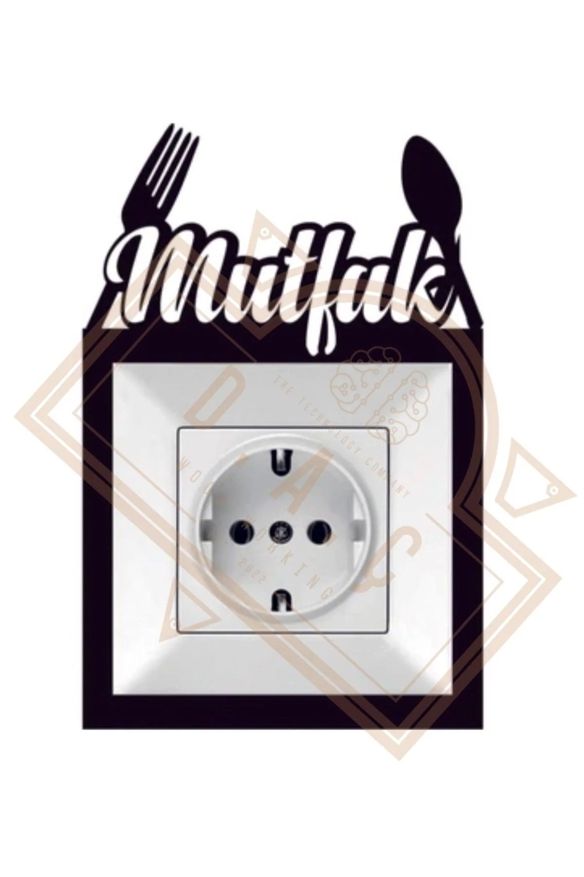 Black MDF Socket Frame for Kitchen - Decorative Wall Outlet Cover