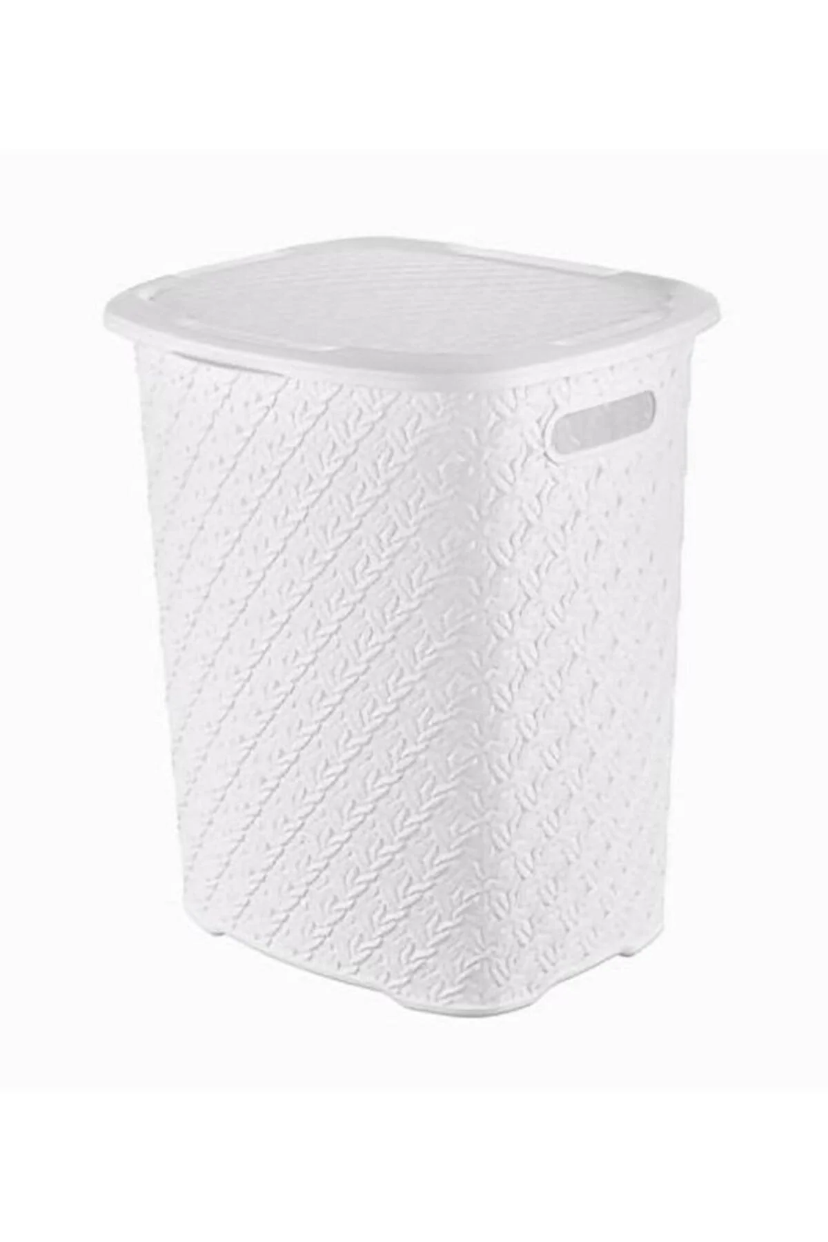 55L Knitted White Laundry Basket – Spacious, Breathable, Durable Storage