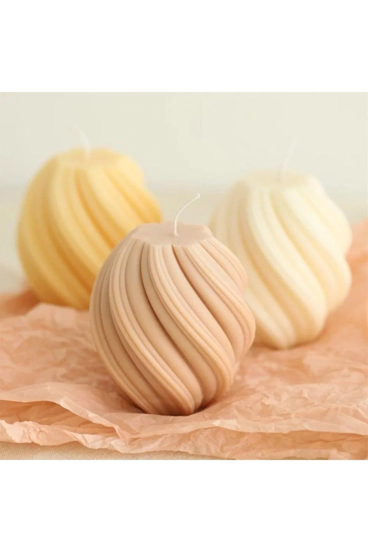 Silicone knitting candle mold set