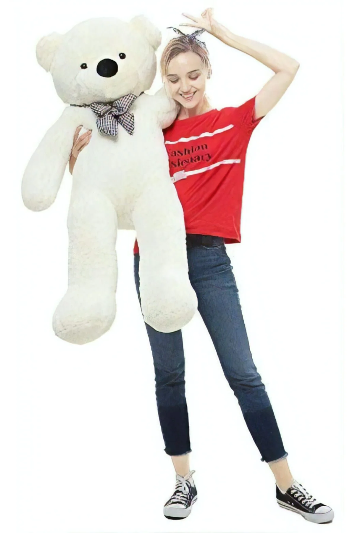 White plush bear toy 120 cm large stuffed animal for comfort and gift