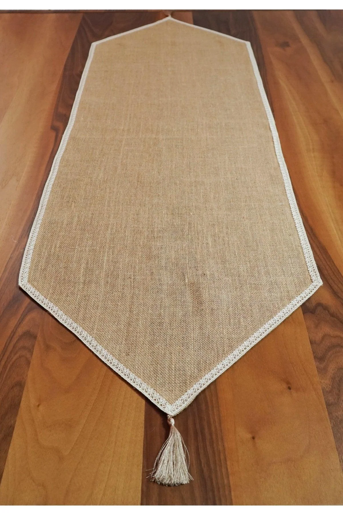 Handcrafted Jute Lace Runner in Multiple Sizes - Natural Burlap Table Decor