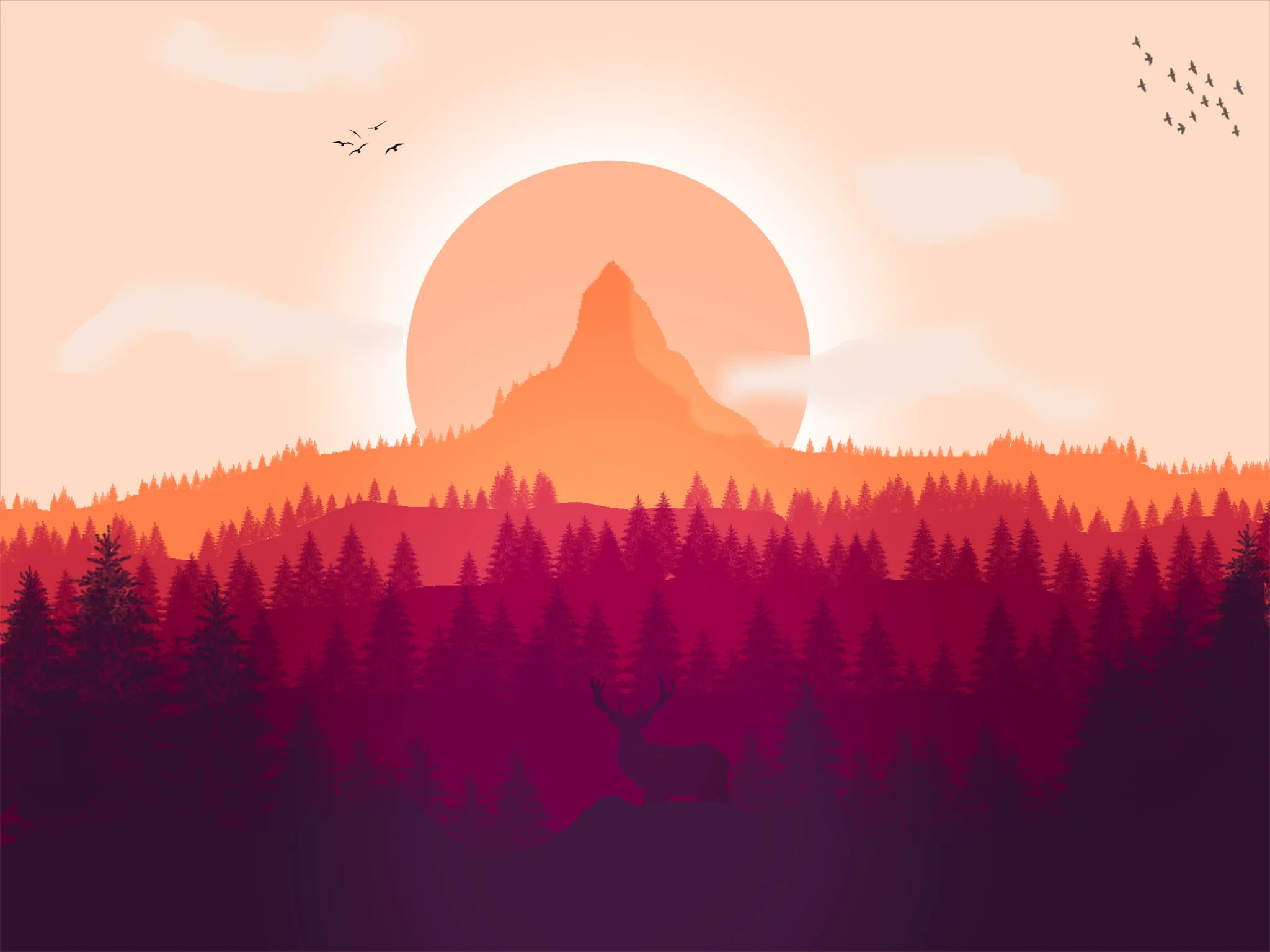 Late Autumn Sunset Tapestry