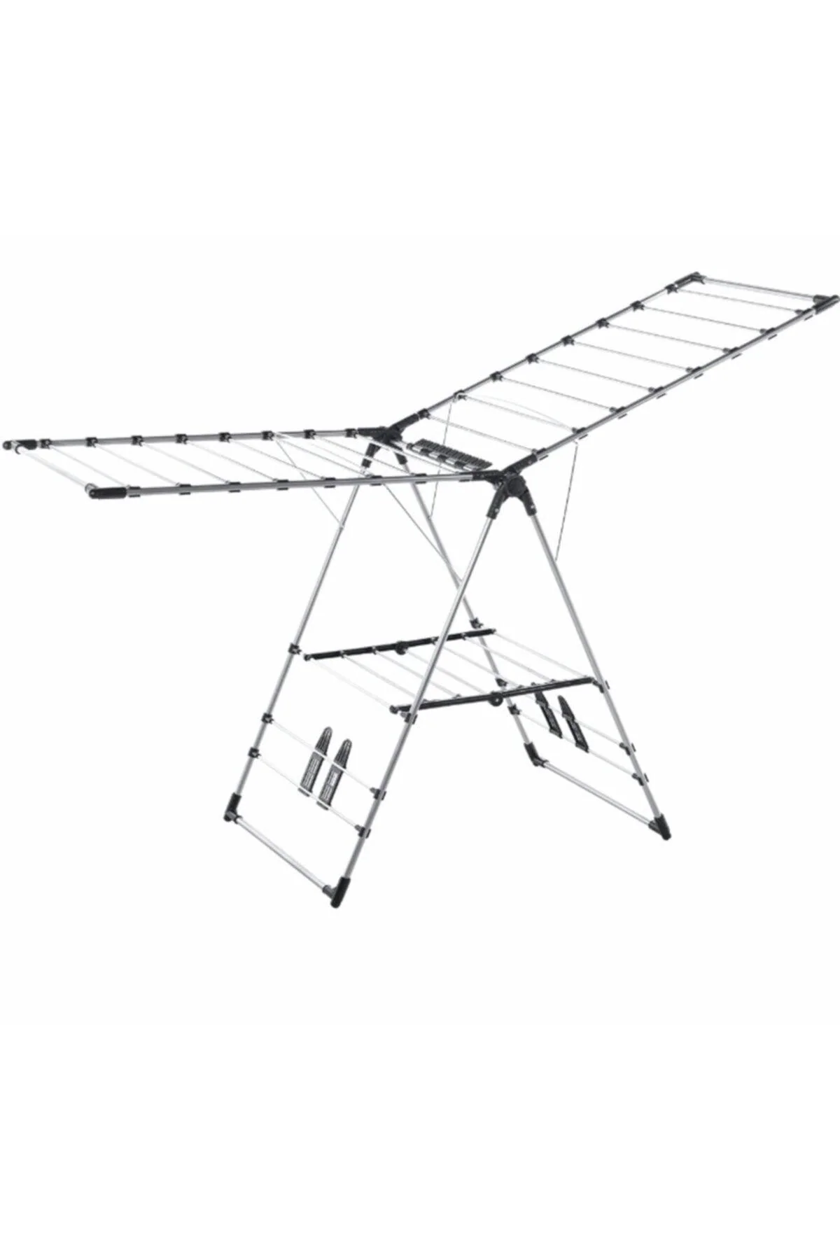 Compact Double‑Arm Laundry Drying Rack – 60 × 140 cm, Powder‑Coated Finish