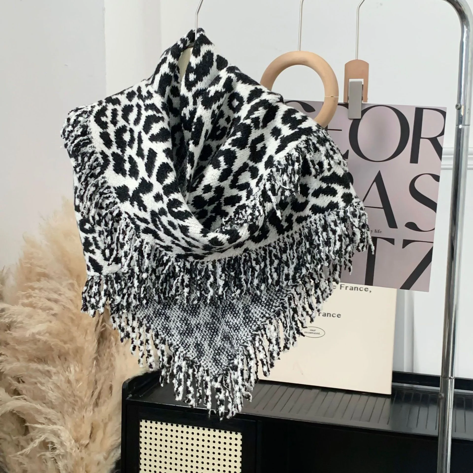 Leopard Fringe Scarf Shawl