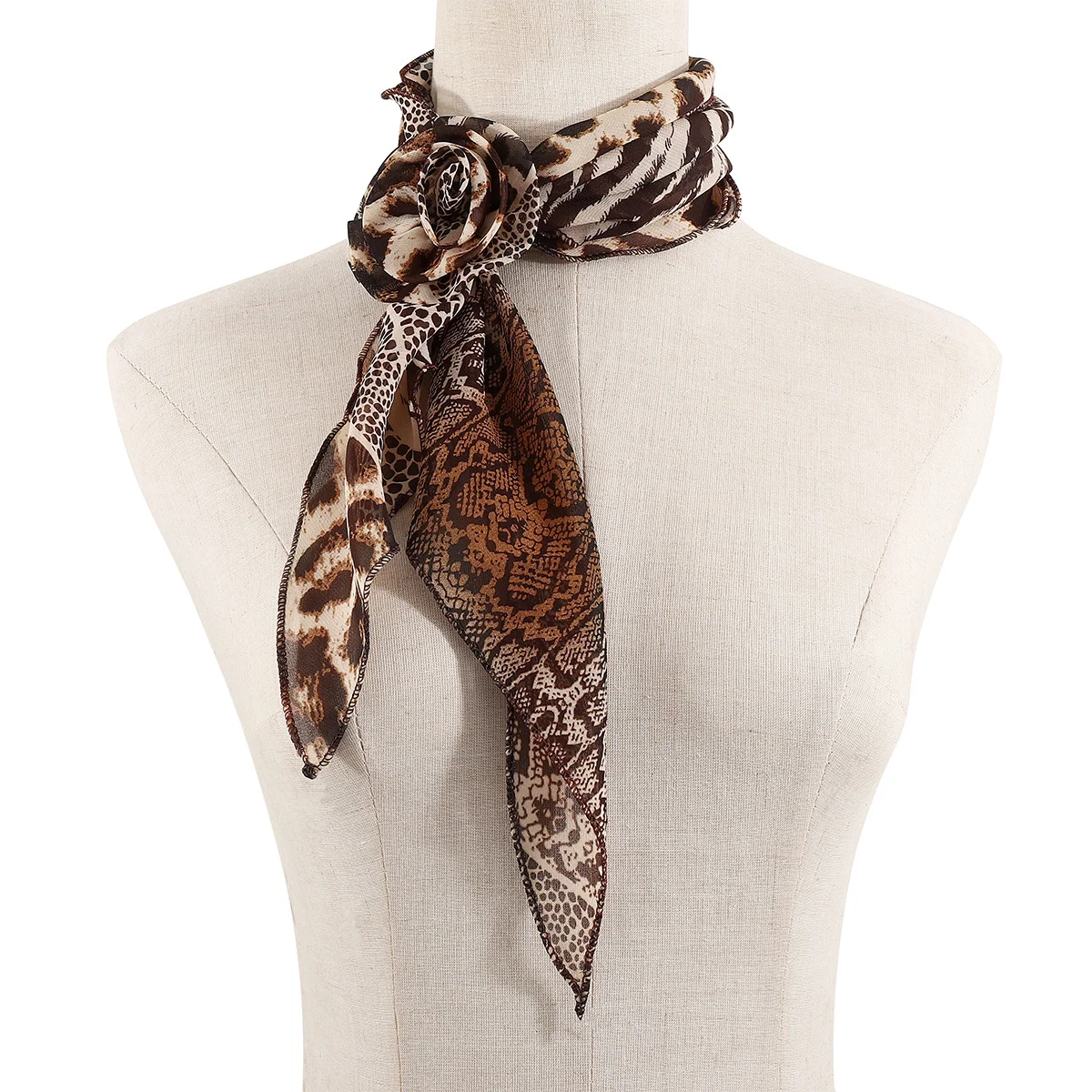 Leopard Print Silk Scarf