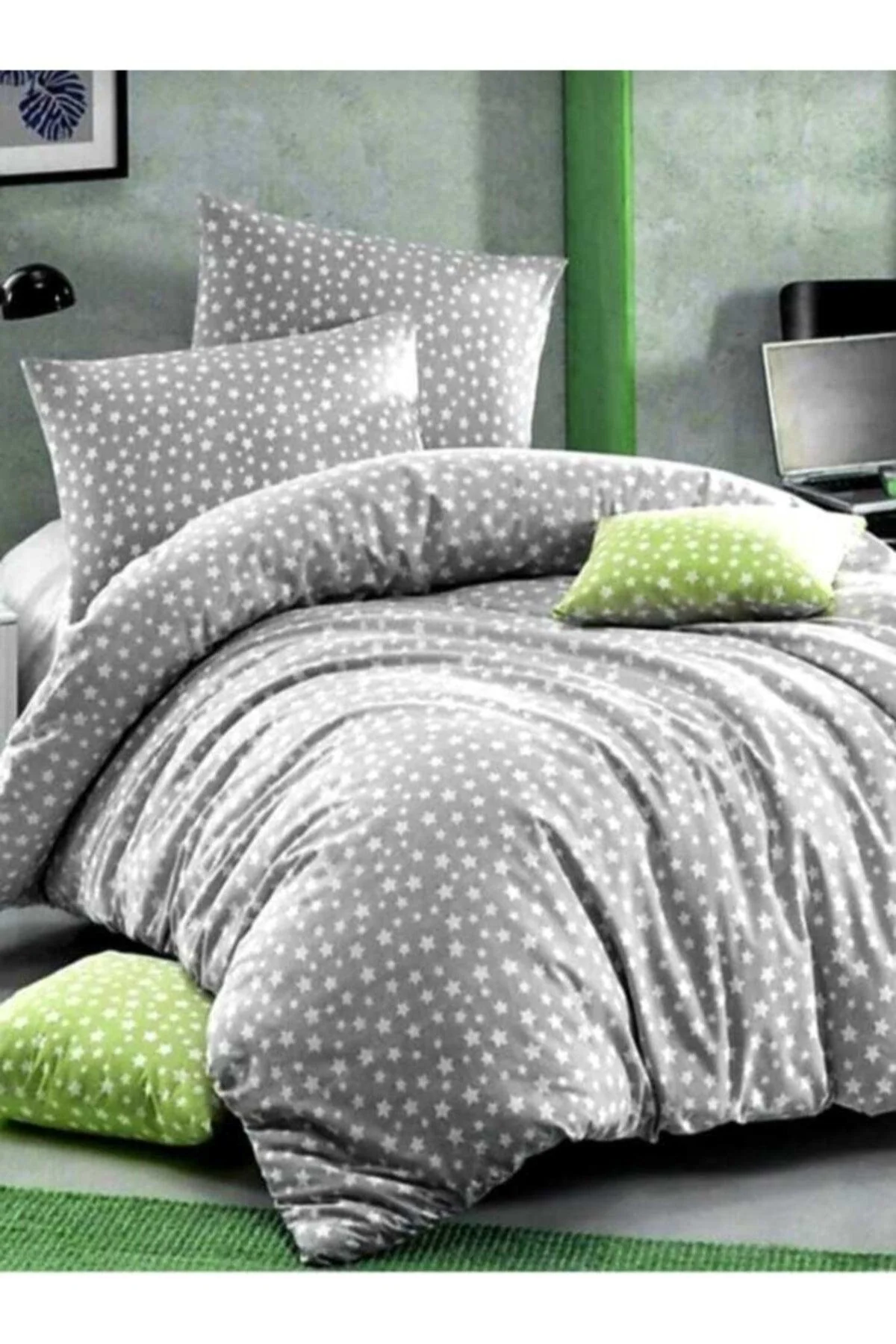 White cotton duvet cover set 200x220 cm with pillowcases