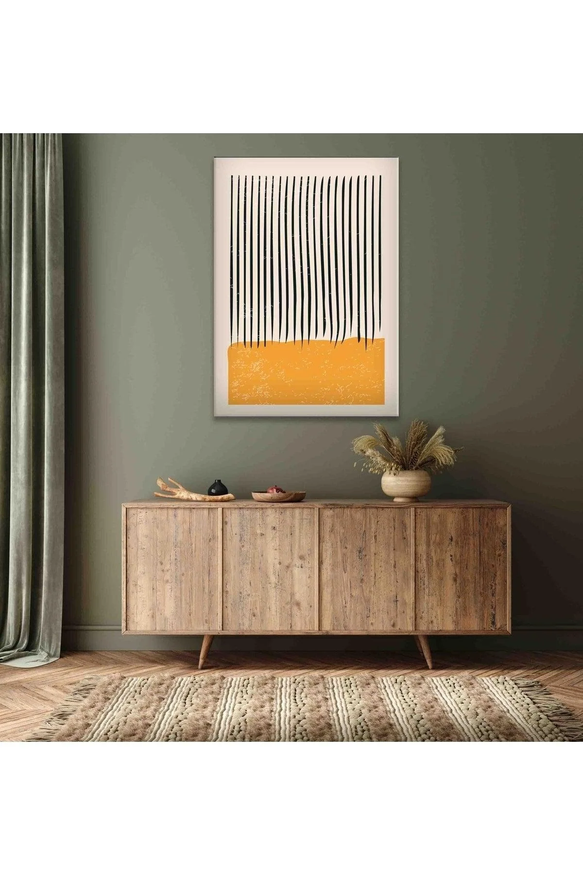 Line Pattern Cotton Canvas Decorative Painting