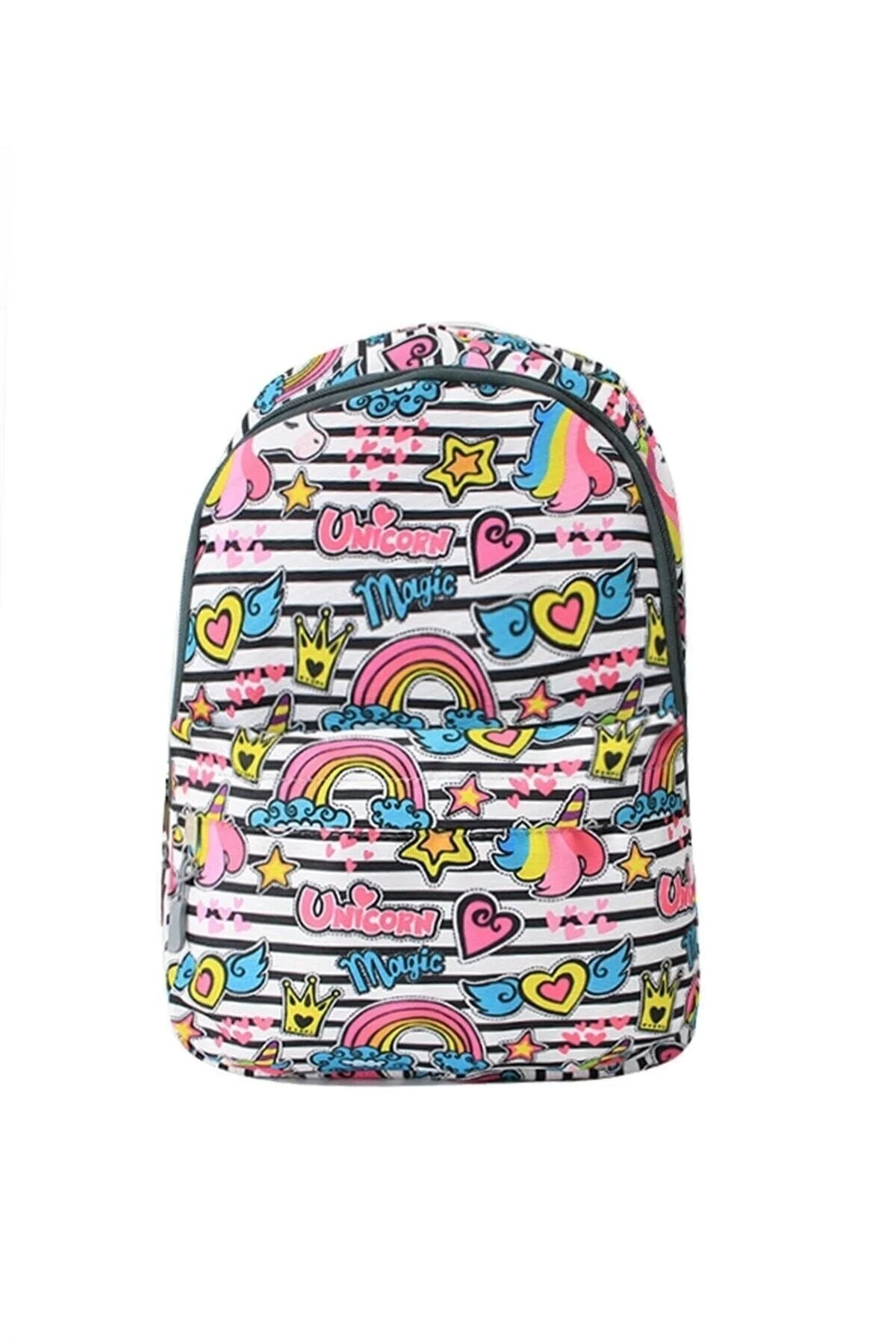 Unicorn line patterned triple school bag set with lunch box and pen holder