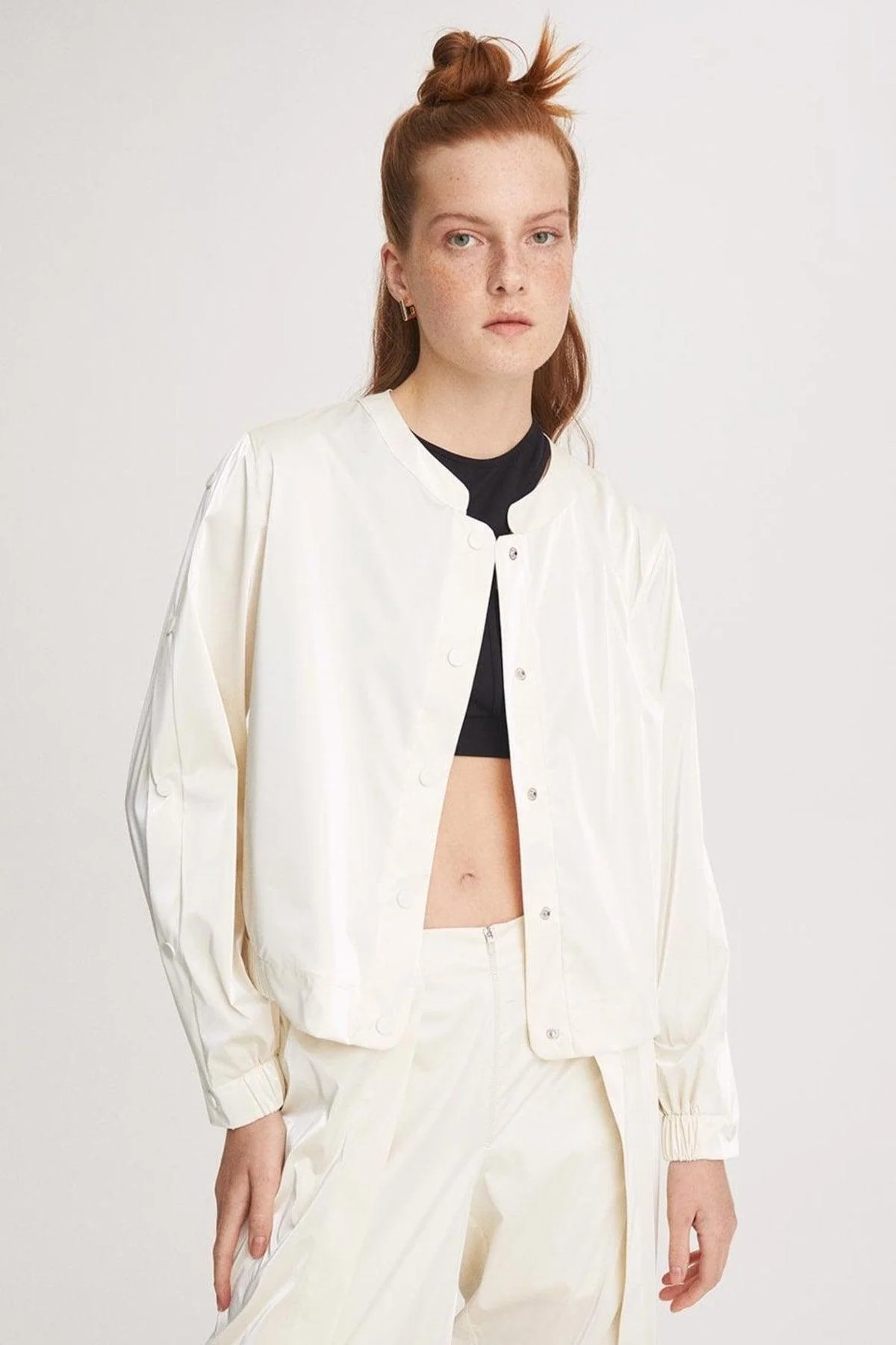 Women's Regular Fit Cream-Colored Polyester Sweatshirt