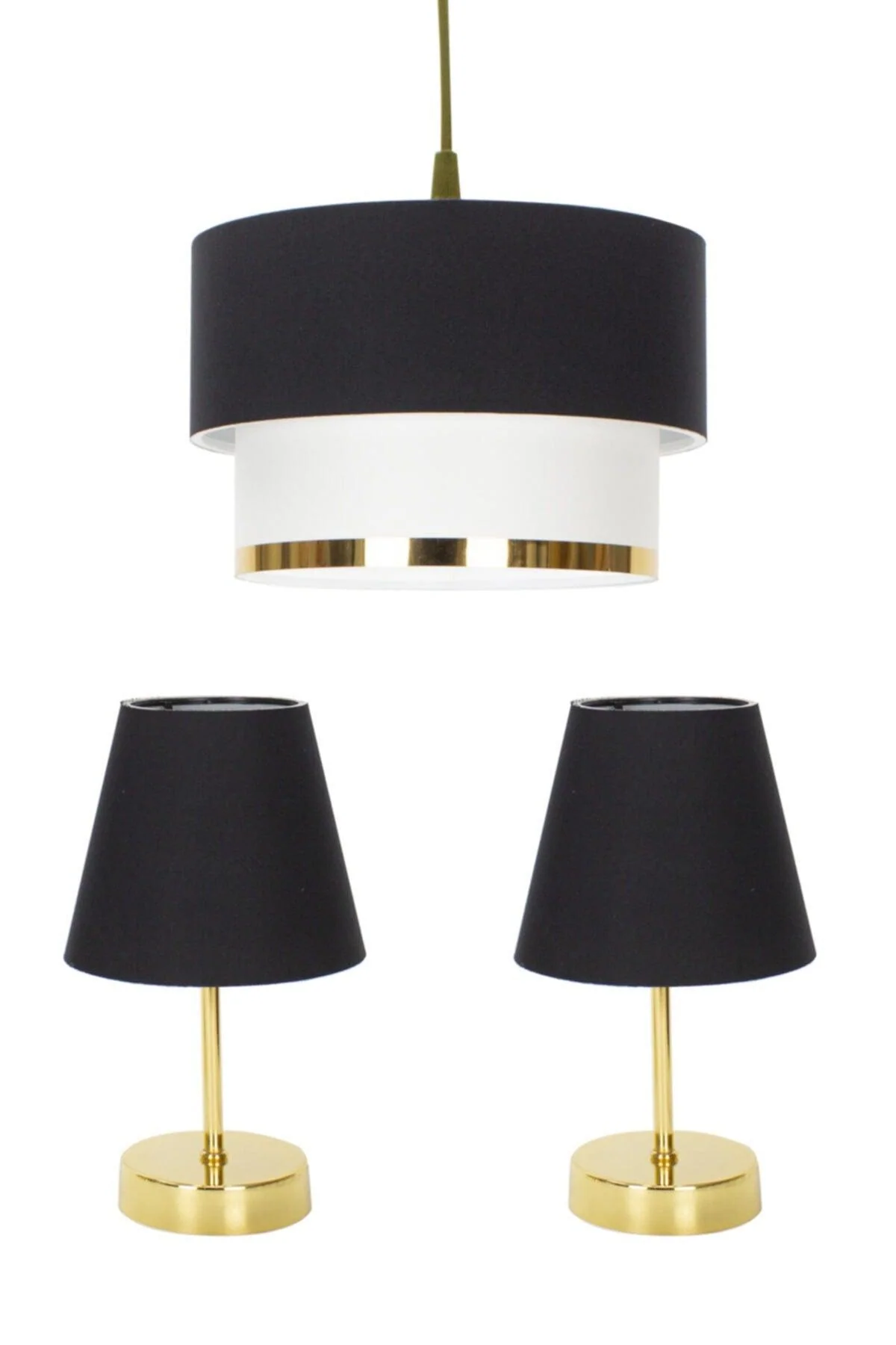 E27 bulb compatible bedroom lamp with gold accents and adjustable height