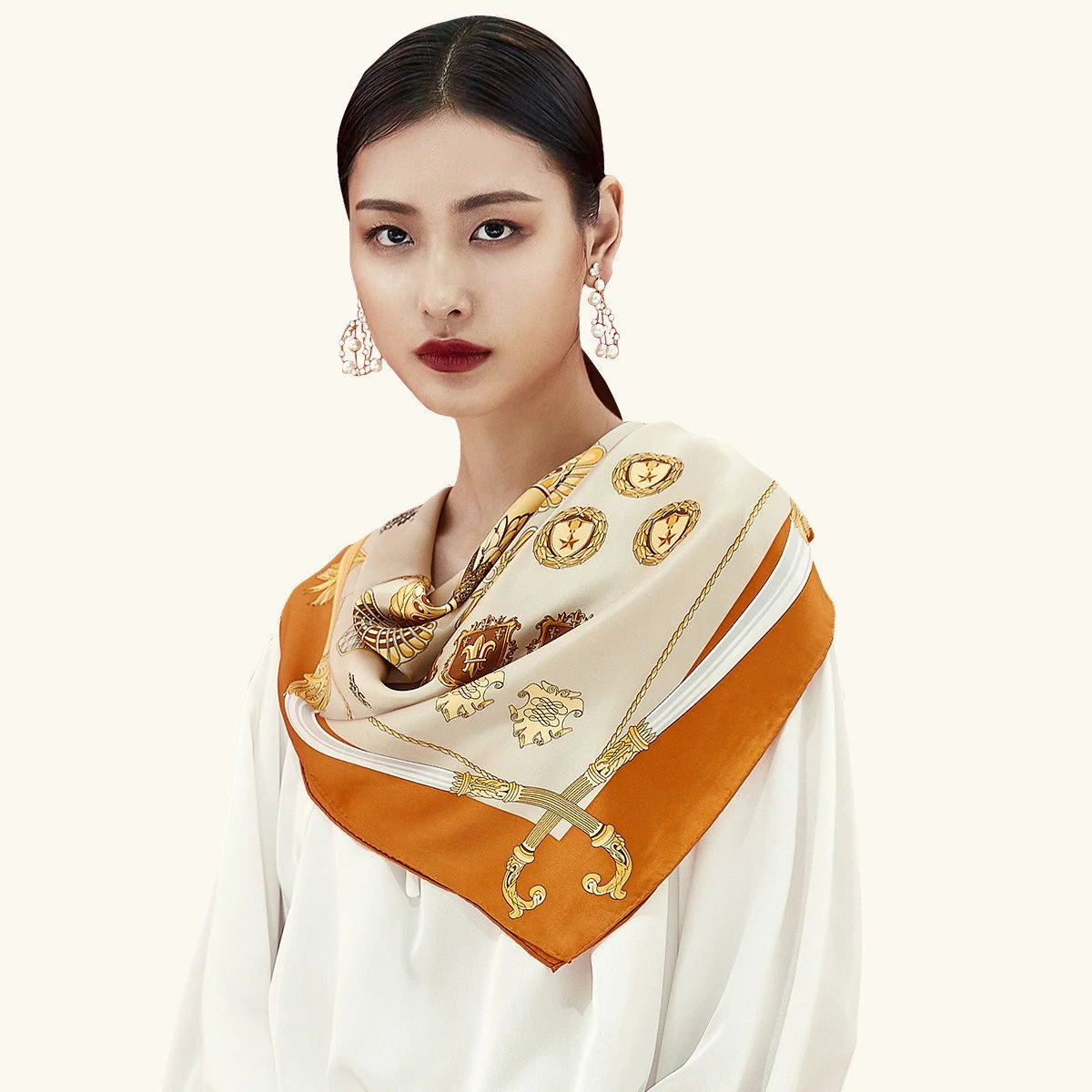 Luxurious Silk Square Scarf Shawl