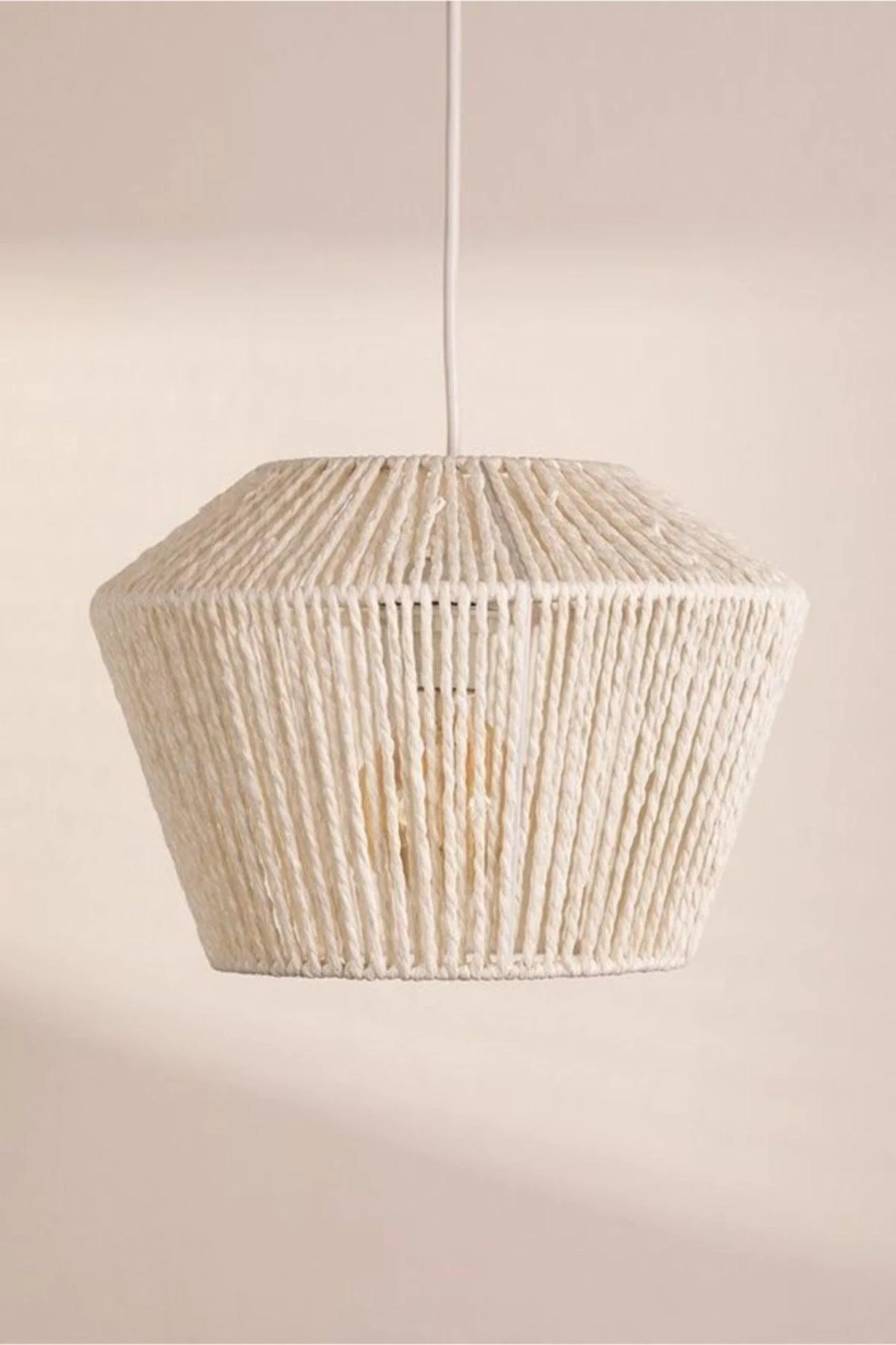 Ecrutone Cotton Macrame Pendant Lamp with E27 Socket